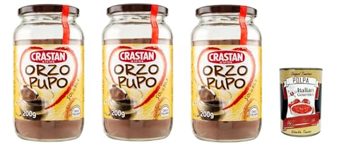 Crastan Orzo Pupo, 100% italien Instant lösliche Gerste Getreidekaffee Kaffee 3x 200gr + Italian Gourmet polpa 400g Crastan Orzo Pupo, 100% italien Instant lösliche Gerste Getreidekaffee Kaffee 3x 200gr + Italian Gourmet polpa 400g von Italian Gourmet E.R.