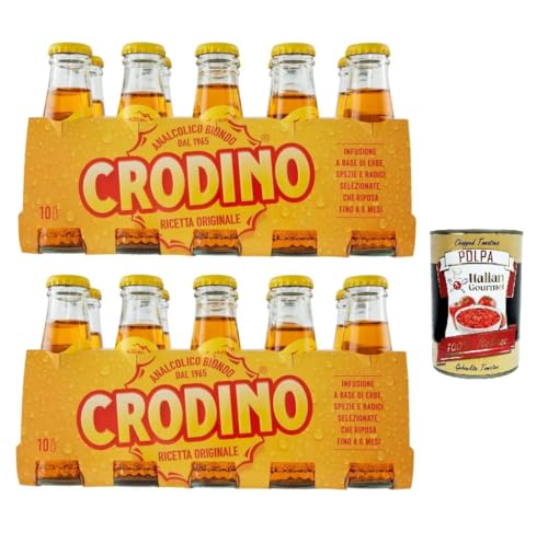 Crodino aperitivo biondo, 20x 100 ml, alkoholfreier Aperitif bitter, Italienischer nicht -alkoholischer Aperitif bereit zu trinken + Italian Gourmet polpa 400g Crodino aperitivo biondo, 20x 100 ml, alkoholfreier Aperitif bitter, Italienischer nicht -alkoholischer Aperitif bereit zu trinken + Italian Gourmet polpa 400g von Italian Gourmet E.R.