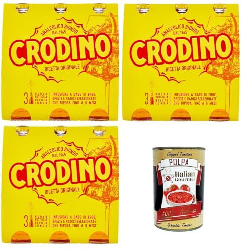 Crodino aperitivo biondo, 9x 175 ml, alkoholfreier Aperitif bitter, Italienischer nicht -alkoholischer Aperitif bereit zu trinken + Italian Gourmet polpa 400g Crodino aperitivo biondo, 9x 175 ml, alkoholfreier Aperitif bitter, Italienischer nicht -alkoholischer Aperitif bereit zu trinken + Italian Gourmet polpa 400g von Italian Gourmet E.R.