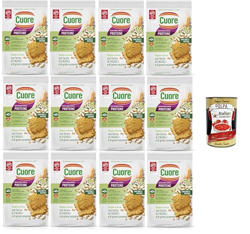 Cuore - Sfoglie Croccanti Fagioli Knusprige Bohnentaschen, gebacken, mit Bohnen- und Buchweizenmehl und Inulin 12x 170 g + Italian Gourmet polpa 400g Cuore - Sfoglie Croccanti Fagioli Knusprige Bohnentaschen, gebacken, mit Bohnen- und Buchweizenmehl und Inulin 12x 170 g + Italian Gourmet polpa 400g von Italian Gourmet E.R.