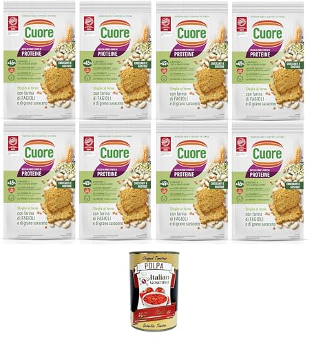 Cuore - Sfoglie Croccanti Fagioli Knusprige Bohnentaschen, gebacken, mit Bohnen- und Buchweizenmehl und Inulin 8x 170 g + Italian Gourmet polpa 400g Cuore - Sfoglie Croccanti Fagioli Knusprige Bohnentaschen, gebacken, mit Bohnen- und Buchweizenmehl und Inulin 8x 170 g + Italian Gourmet polpa 400g von Italian Gourmet E.R.