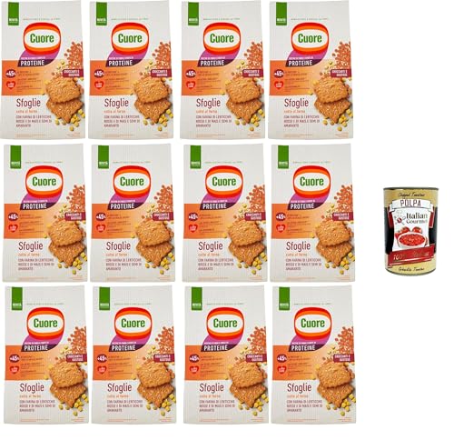 Cuore - Sfoglie Croccanti Lenticchie, Knusprige Linsenblätter, im Ofen gebacken mit rotem Linsen- und Maismehl und Amaranthsamen. 12x170gr + Italian Gourmet polpa 400g Cuore - Sfoglie Croccanti Lenticchie, Knusprige Linsenblätter, im Ofen gebacken mit rotem Linsen- und Maismehl und Amaranthsamen. 12x170gr + Italian Gourmet polpa 400g von Italian Gourmet E.R.