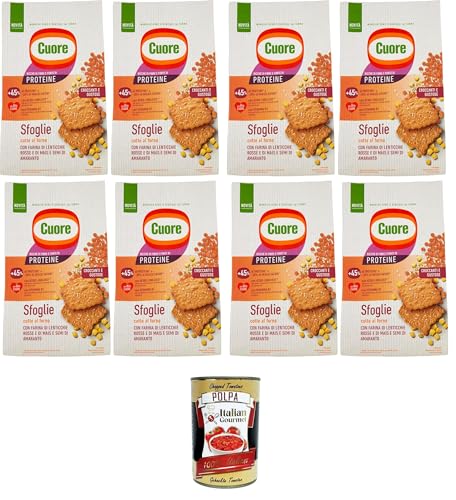 Cuore - Sfoglie Croccanti Lenticchie, Knusprige Linsenblätter, im Ofen gebacken mit rotem Linsen- und Maismehl und Amaranthsamen. 8x170gr + Italian Gourmet polpa 400g Cuore - Sfoglie Croccanti Lenticchie, Knusprige Linsenblätter, im Ofen gebacken mit rotem Linsen- und Maismehl und Amaranthsamen. 8x170gr + Italian Gourmet polpa 400g von Italian Gourmet E.R.