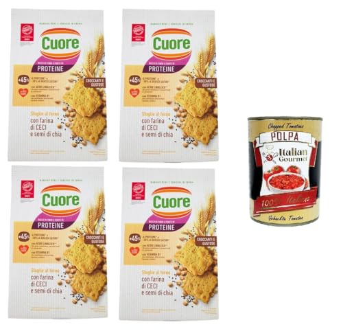 Cuore Sfoglie al forno con farina di Ceci e semi di chia Gebackener Blätterteig mit Kichererbsenmehl und Chiasamen 4x170 g + Italian Gourmet polpa 400g Cuore Sfoglie al forno con farina di Ceci e semi di chia Gebackener Blätterteig mit Kichererbsenmehl und Chiasamen 4x170 g + Italian Gourmet polpa 400g von Italian Gourmet E.R.