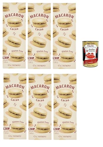 Cuorenero Macaron Cacao , gluten frei, gluten free, Kosher, Macaron Kakaocreme 6x 42g + Italian Gourme tpolpa 400g Cuorenero Macaron Cacao , gluten frei, gluten free, Kosher, Macaron Kakaocreme 6x 42g + Italian Gourme tpolpa 400g von Italian Gourmet E.R.