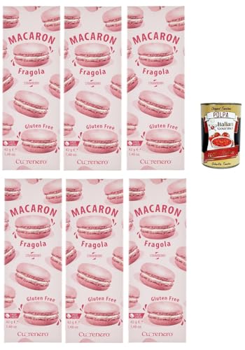 Cuorenero Macaron Fragola, gluten frei, gluten free, Kosher, Macaron Erdbeercreme 6x 42g + Italian Gourmet polpa 400g Cuorenero Macaron Fragola, gluten frei, gluten free, Kosher, Macaron Erdbeercreme 6x 42g + Italian Gourmet polpa 400g von Italian Gourmet E.R.