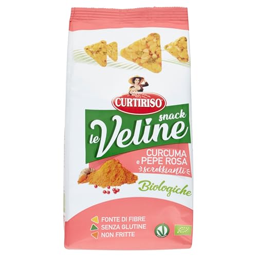 Curtiriso Le Veline Snack Curcuma e Pepe Rosa Scrokkinati Biologico BIO-Snack mit Kurkuma und Rosa Pfeffer 80g von Italian Gourmet E.R.