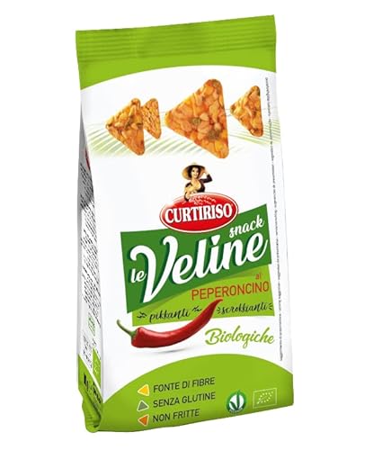 Curtiriso Le Veline Snack al Peperoncino Scrokkinati Biologico Bio-Chili-Pfeffer-Snacks 80g von Italian Gourmet E.R.