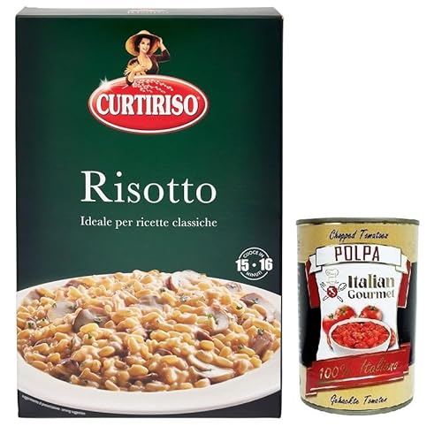 Curtiriso Riso Risotti,100% Italienischer Reis,Ideal für Risottos,16 Minuten,Packung mit 1Kg + Italian Gourmet Polpa di Pomodoro 400g Dose von Italian Gourmet E.R.