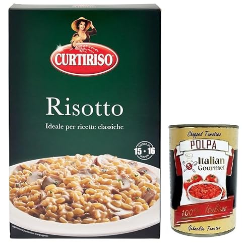 Curtiriso Riso Risotti,100% Italienischer Reis,Ideal für Risottos,16 Minuten,Packung mit 1Kg + Italian Gourmet Polpa di Pomodoro 400g Dose Curtiriso Riso Risotti,100% Italienischer Reis,Ideal für Risottos,16 Minuten,Packung mit 1Kg + Italian Gourmet Polpa di Pomodoro 400g Dose von Italian Gourmet E.R.