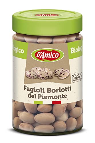 D'Amico Fagioli Borlotti del Piemonte Bio Bio-Borlotti-Bohnen aus dem Piemont Gekochte Bohnen erkunft Italien 310g von Italian Gourmet E.R.