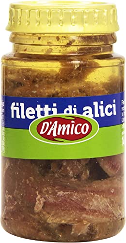 D'Amico Filetti di Alici in Olio di Semi di Girasole Sardellenfilets in Sonnenblumenöl 140 g von Italian Gourmet E.R.