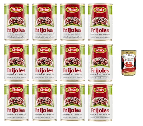 D'Amico Frijoles Fagioli Neri alla Messicana Schwarze Bohnen nach mexikanischer Art 12x400gr + Italian Gourmet polpa 400g D'Amico Frijoles Fagioli Neri alla Messicana Schwarze Bohnen nach mexikanischer Art 12x400gr + Italian Gourmet polpa 400g von Italian Gourmet E.R.