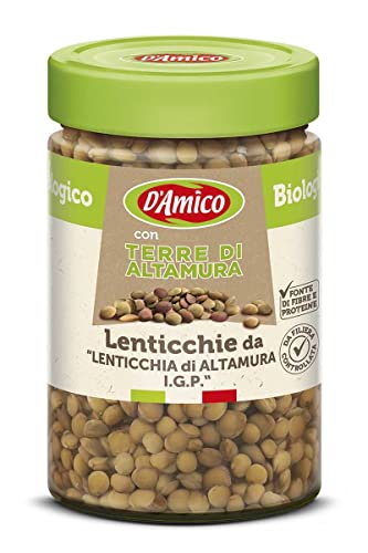 D'Amico con Terra di Altamura Lenticchie di Altamura "IGP" Linsen von Altamura Gekochte Bio-Linsen 310g Italienischer Herkunft von Italian Gourmet E.R.