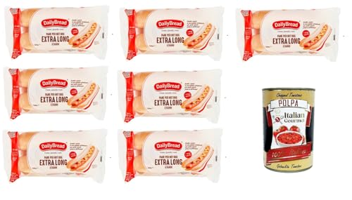 DailyBread Brot für Hot Dogs Extra lange Sandwiches 7x 320g+ Italian Gourmet polpa 400g DailyBread Brot für Hot Dogs Extra lange Sandwiches 7x 320g+ Italian Gourmet polpa 400g von Italian Gourmet E.R.