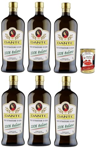 Dante Olio Extravergine di Oliva 100% Italiano, 100% italienisch Extra Natives Olivenöl 1Lt Speiseöl Öl Küchenöl, 6x 1 L + Italian Gourmet polpa 400g Dante Olio Extravergine di Oliva 100% Italiano, 100% italienisch Extra Natives Olivenöl 1Lt Speiseöl Öl Küchenöl, 6x 1 L + Italian Gourmet polpa 400g von Italian Gourmet E.R.
