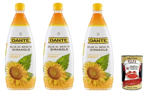 Dante olio di semi di girasole Sonnenblumenkernöl 3x1lt + Italian Gourmet polpa 400g von Italian Gourmet E.R.