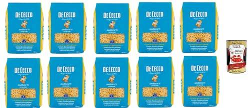 De Cecco Anellini N°71, 100% Italienisch Pasta Nudeln 10x 500g + Italian Gourmet Polpa 400g von Italian Gourmet E.R.