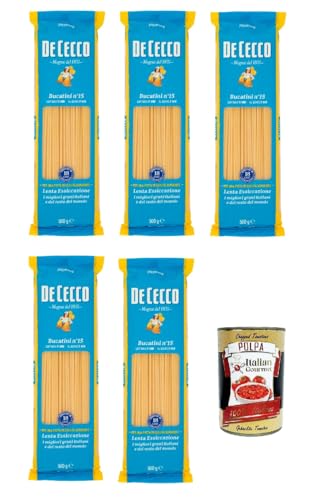 De Cecco Bucatini N°15 100% Italienisch Pasta Nudeln 5x 500g + Italian Gourmet Polpa 400g De Cecco Bucatini N°15 100% Italienisch Pasta Nudeln 5x 500g + Italian Gourmet Polpa 400g von Italian Gourmet E.R.
