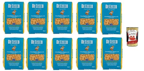 De Cecco Conchigliette Rigate N°51, 100% Italienisch Pasta Nudeln 10x 500g + Italian Gourmet Polpa 400g von Italian Gourmet E.R.