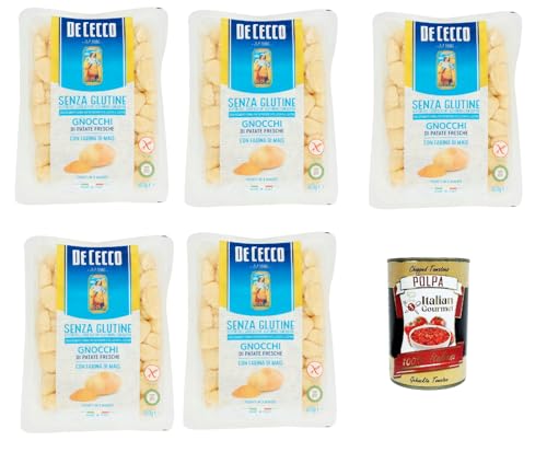 De Cecco Gnocchi di patate fresche senza Glutine, Glutenfrei,100% Italienisch Pasta Nudeln gluten free 5x 400G + Italian Gourmet polpa 400g von Italian Gourmet E.R.