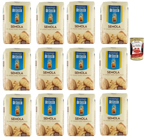 De Cecco Hartweizengrieß - Semola di grano duro rimacinata, Grieß durum 12x 1kg + Italian Gourmet polpa 400g De Cecco Hartweizengrieß - Semola di grano duro rimacinata, Grieß durum 12x 1kg + Italian Gourmet polpa 400g von Italian Gourmet E.R.