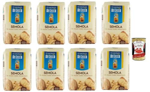 De Cecco Hartweizengrieß - Semola di grano duro rimacinata, Grieß durum 8x 1kg + Italian Gourmet polpa 400g von Italian Gourmet E.R.