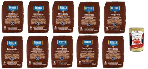 De Cecco Integrale Mezze Penne Rigate N° 141, Pasta integrale, Vollkornnudeln, 10x 500g + Italian Gourmet polpa 400g De Cecco Integrale Mezze Penne Rigate N° 141, Pasta integrale, Vollkornnudeln, 10x 500g + Italian Gourmet polpa 400g von Italian Gourmet E.R.