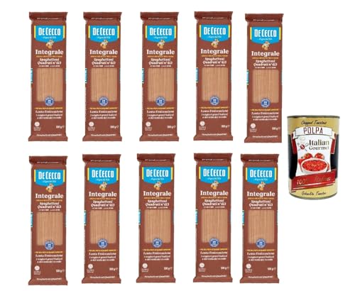 De Cecco Integrale Spaghettoni quadrati N° 413, Pasta integrale, Vollkornnudeln, 10x 500g + Italian Gourmet polpa 400g De Cecco Integrale Spaghettoni quadrati N° 413, Pasta integrale, Vollkornnudeln, 10x 500g + Italian Gourmet polpa 400g von Italian Gourmet E.R.