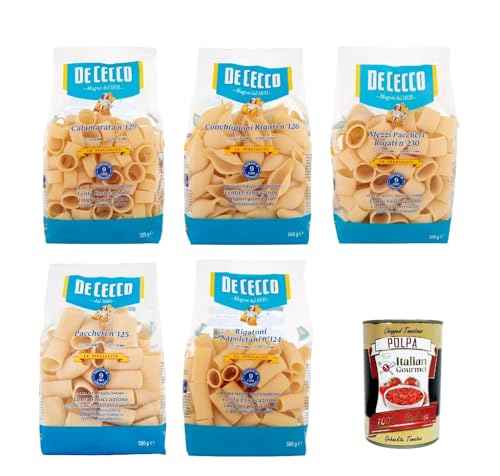 De Cecco Le Specialità Testpaket, 100% Italienisch Pasta Nudeln 5x 500g + Italian Gourmet Polpa 400g von Italian Gourmet E.R.