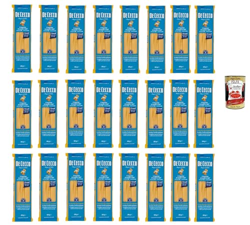 De Cecco Linguine Grandi N°407, 100% Italienisch Pasta Nudeln 24x 500g + Italian Gourmet Polpa 400g von Italian Gourmet E.R.