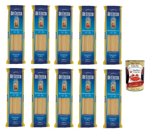 De Cecco Mezzanelli N°415, 100% Italienisch Pasta Nudeln 10x 500g + Italian Gourmet Polpa 400g von Italian Gourmet E.R.