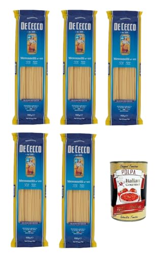 De Cecco Mezzanelli N°415, 100% Italienisch Pasta Nudeln 5x 500g + Italian Gourmet Polpa 400g von Italian Gourmet E.R.