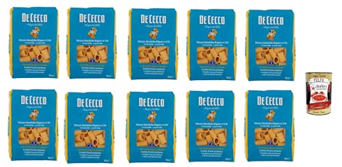 De Cecco Mezze Maniche Rigate N°136 100% Italienisch Pasta Nudeln 10x 500g + Italian Gourmet Polpa 400g von Italian Gourmet E.R.