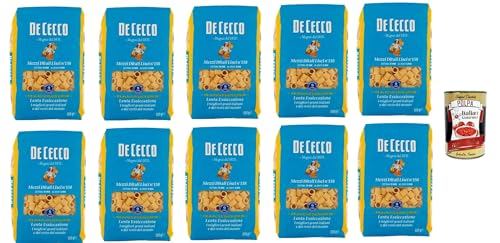 De Cecco Mezzi Ditali Lisci N°158 100% Italienisch Pasta Nudeln 10x 500g + Italian Gourmet Polpa 400g von Italian Gourmet E.R.