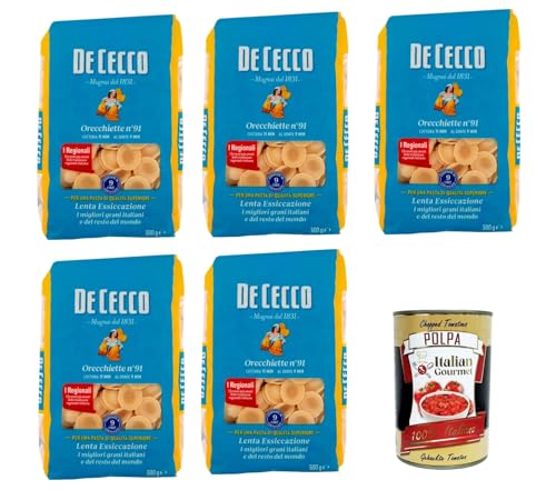 De Cecco Orecchiette N°91, 100% Italienisch Pasta Nudeln 5x 500g + Italian Gourmet Polpa 400g De Cecco Orecchiette N°91, 100% Italienisch Pasta Nudeln 5x 500g + Italian Gourmet Polpa 400g von Italian Gourmet E.R.