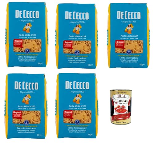 De Cecco Pasta Mista N°120 100% Italienisch Pasta Nudeln 5x 500g + Italian Gourmet Polpa 400g von Italian Gourmet E.R.