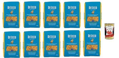 De Cecco Penne Piccole Rigate N°177 100% Italienisch Pasta Nudeln 10x 500g + Italian Gourmet Polpa 400g von Italian Gourmet E.R.