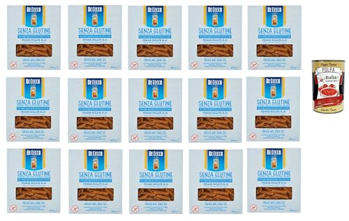 De Cecco Penne rigate senza Glutine No.41, Glutenfrei,100% Italienisch Pasta Nudeln gluten free 15x 400G + Italian Gourmet polpa 400g De Cecco Penne rigate senza Glutine No.41, Glutenfrei,100% Italienisch Pasta Nudeln gluten free 15x 400G + Italian Gourmet polpa 400g von Italian Gourmet E.R.