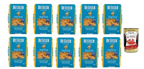 De Cecco Pennoni Lisci N°38, 100% Italienisch Pasta Nudeln 10x 500g + Italian Gourmet Polpa 400g von Italian Gourmet E.R.