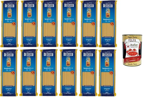 De Cecco Spaghetti Pasta di Semola di grano duro Food Service Spaghetti Hartweizengrieß Pasta Food Service 12x1kg + Italian gourmet polpa 400g De Cecco Spaghetti Pasta di Semola di grano duro Food Service Spaghetti Hartweizengrieß Pasta Food Service 12x1kg + Italian gourmet polpa 400g von Italian Gourmet E.R.