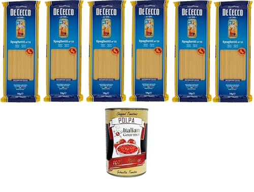 De Cecco Spaghetti Pasta di Semola di grano duro Food Service Spaghetti Hartweizengrieß Pasta Food Service 6x1kg + Italian gourmet polpa 400g De Cecco Spaghetti Pasta di Semola di grano duro Food Service Spaghetti Hartweizengrieß Pasta Food Service 6x1kg + Italian gourmet polpa 400g von Italian Gourmet E.R.