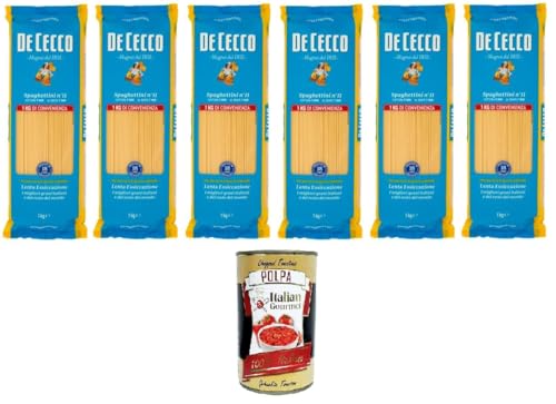 De Cecco Spaghettini Pasta di Semola di grano duro Food Service Spaghettini Hartweizengrieß Pasta Food Service 6x1kg + Italian gourmet polpa 400g De Cecco Spaghettini Pasta di Semola di grano duro Food Service Spaghettini Hartweizengrieß Pasta Food Service 6x1kg + Italian gourmet polpa 400g von Italian Gourmet E.R.