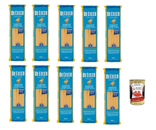 De Cecco Spaghettoni Grandi N°414, 100% Italienisch Pasta Nudeln 10x 500g + Italian Gourmet Polpa 400g von Italian Gourmet E.R.