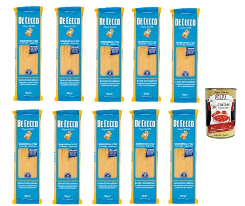 De Cecco Spaghettoni N°412, 100% Italienisch Pasta Nudeln 10x 500g + Italian Gourmet Polpa 400g von Italian Gourmet E.R.