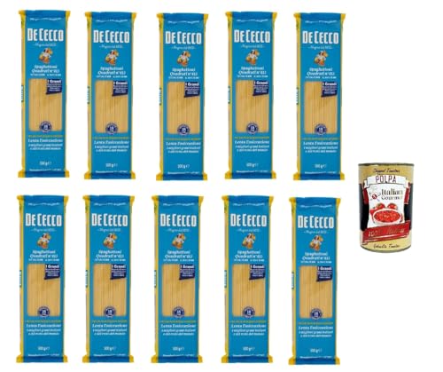 De Cecco Spaghettoni quadrati N°413, 100% Italienisch Pasta Nudeln 10x 500g + Italian Gourmet Polpa 400g von Italian Gourmet E.R.