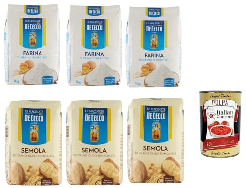 De Cecco Testpaket, Hartweizengrieß und Weizenmehl 6x 1kg + Italian Gourmet polpa 400g De Cecco Testpaket, Hartweizengrieß und Weizenmehl 6x 1kg + Italian Gourmet polpa 400g von Italian Gourmet E.R.