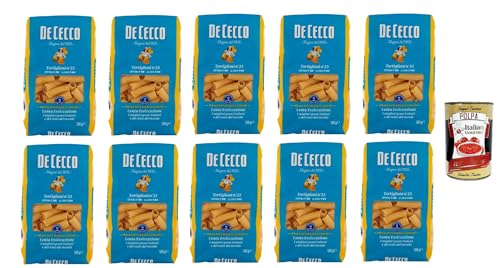 De Cecco Tortiglioni N°23, 100% Italienisch Pasta Nudeln 10x 500g + Italian Gourmet Polpa 400g von Italian Gourmet E.R.