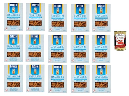 De Cecco Tortiglioni senza Glutine No.23, Glutenfrei,100% Italienisch Pasta Nudeln gluten free 15x 400G + Italian Gourmet polpa 400g De Cecco Tortiglioni senza Glutine No.23, Glutenfrei,100% Italienisch Pasta Nudeln gluten free 15x 400G + Italian Gourmet polpa 400g von Italian Gourmet E.R.