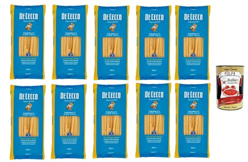 De Cecco Tripoline N°3, 100% Italienisch Pasta Nudeln 10x 500g + Italian Gourmet Polpa 400g von Italian Gourmet E.R.